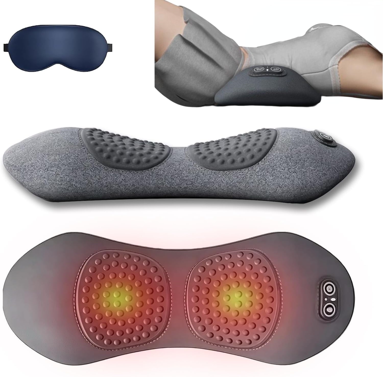 Fusion Back Massager, Soothe 3 in 1 Back Massager for Sciatica, Mysoothelab Neck Massagers Pillow, Three-Speed Consta...
