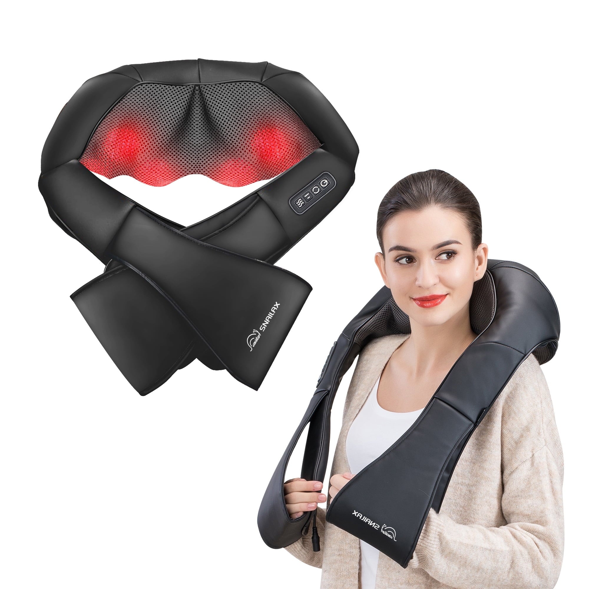 Massager with Heat, Shiatsu and Shoulder Massager Pillow Deep Tissue Kneading, Gifts