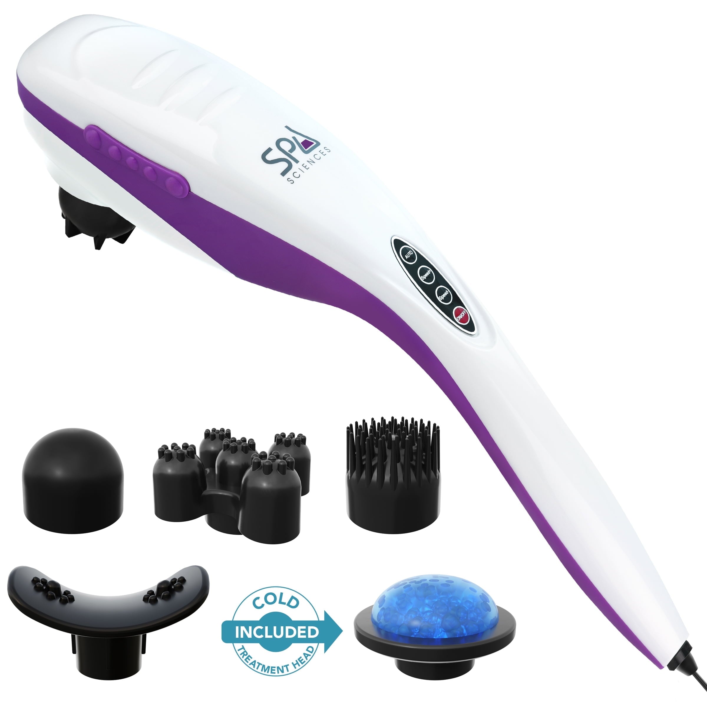 Deep Tissue Massager, Rechargeable, 5 Massage Heads, 4 Modes, For Neck and Back