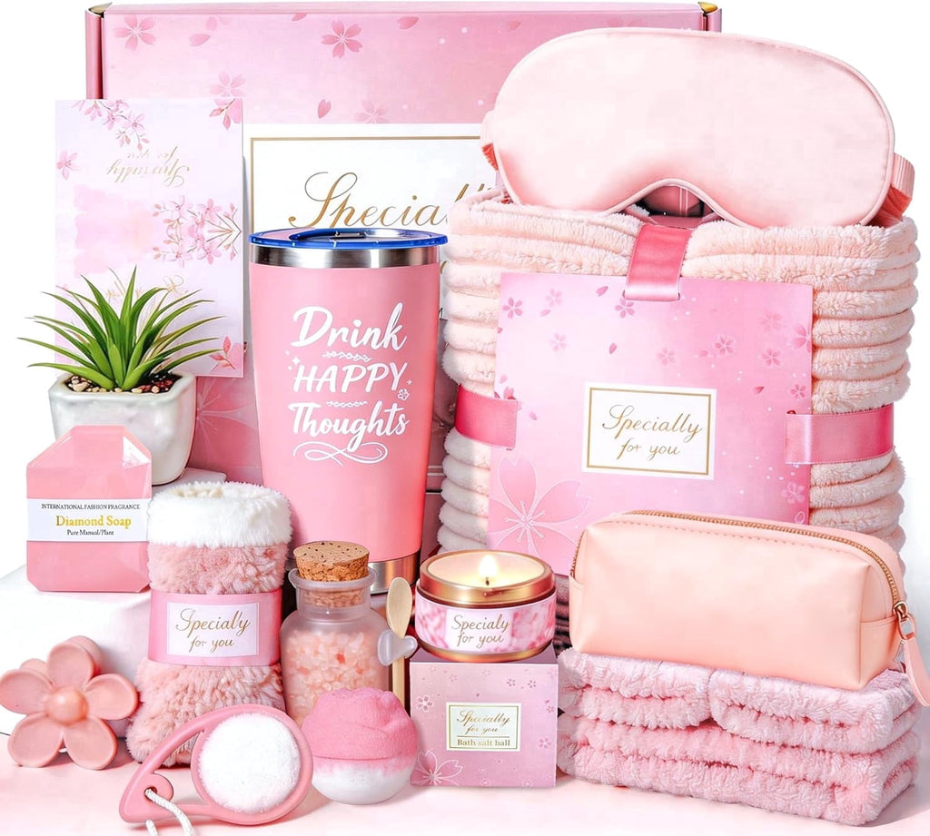 15Pcs for Women, Get Well Soon s, Relaxing Spa Basket with Flannel Blanket and 20 oz Tumbler, Mothers Day, Birthday f...