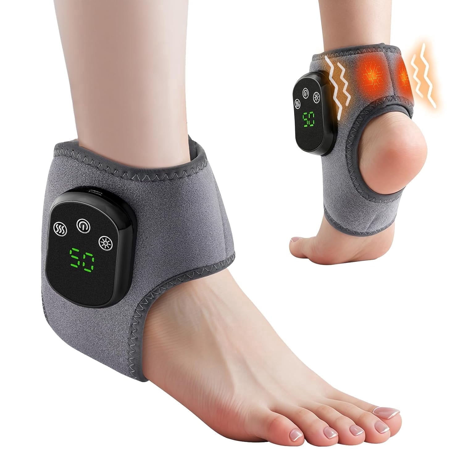 3 Vibration Modes, 5 Heating Levels, Smart Timer and Touch Screen, Foot , Promotes Blood Circulation, Relieves Pain.