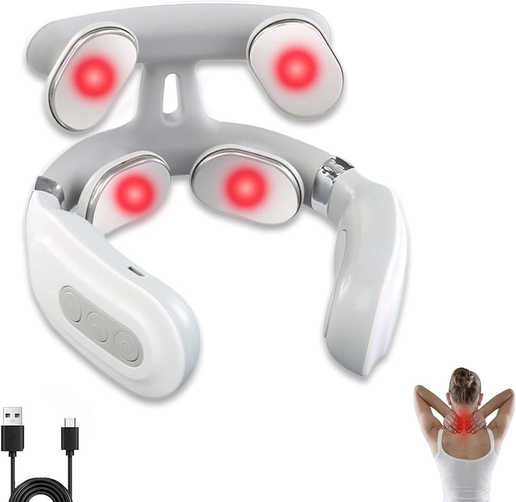 Pro 2.0 Neck Massager with 4 Heat Heads & Vagus Nerve Stimulator, Cordless Electric Massage for Neck Shoulder, 6 Mode...