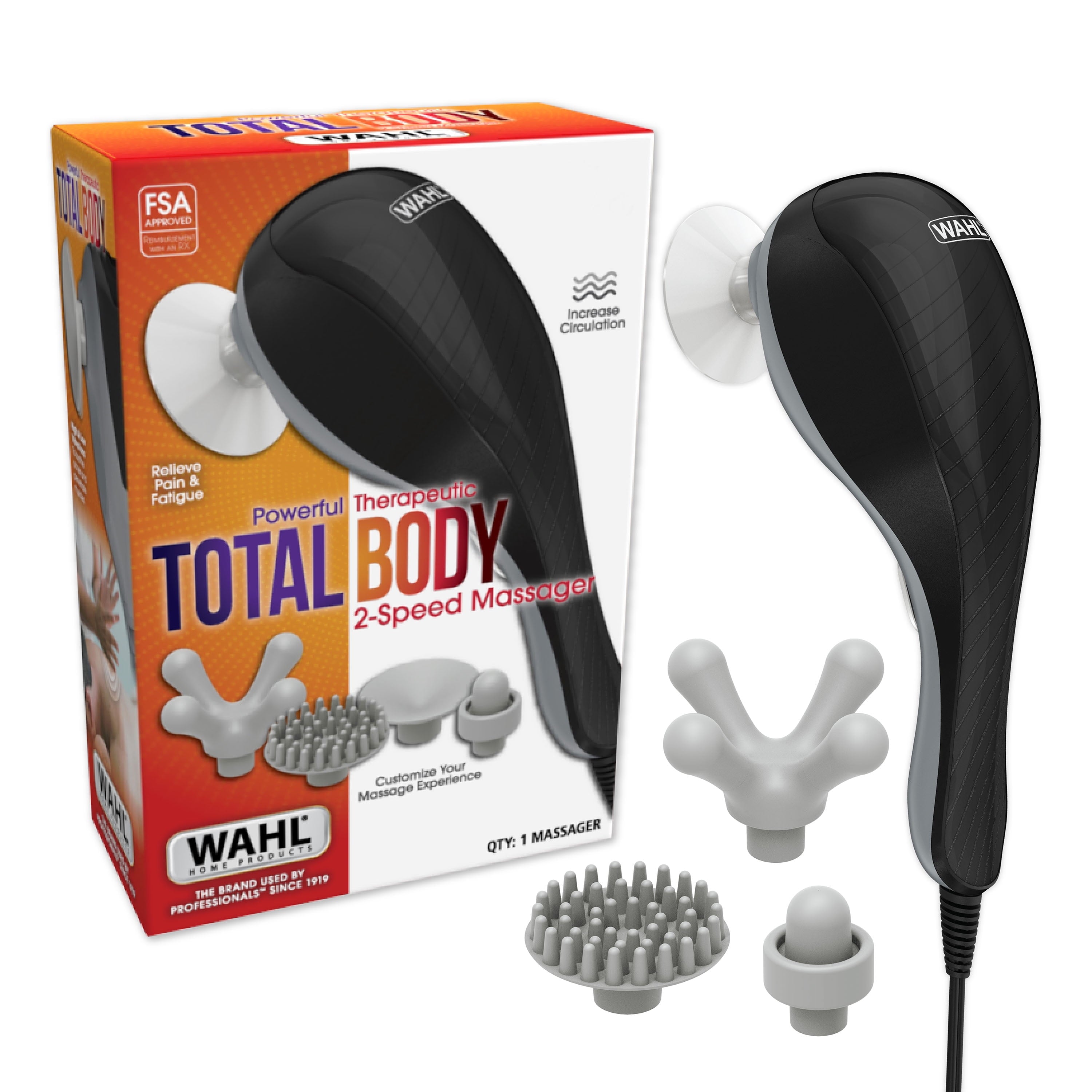2-Speed Total Body Hand-Held Gentle Vibration Massager for Men & Women 4259