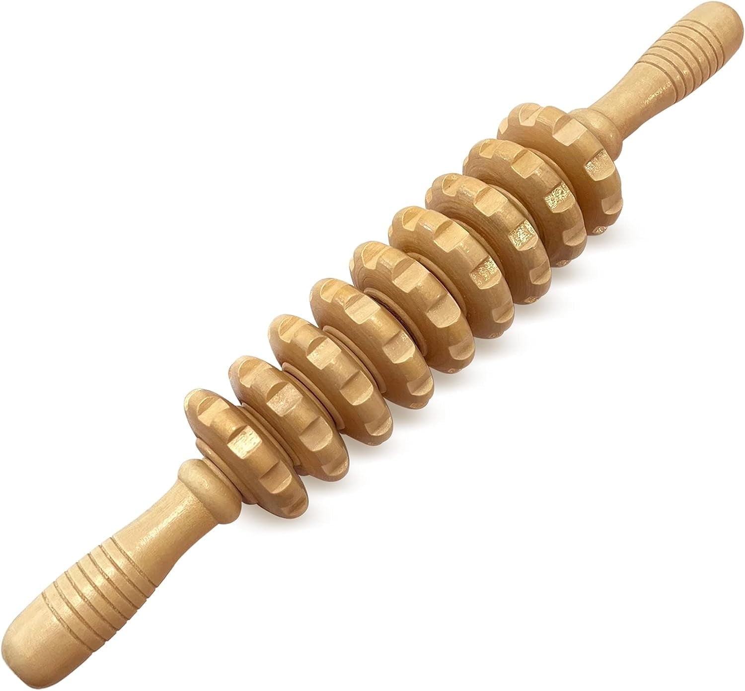 Wooden Massage Stick Roller for Fascia, Cellulite, Muscle & Abdomen, Wood Manual Self Therapy Massage Tools,Body Ther...