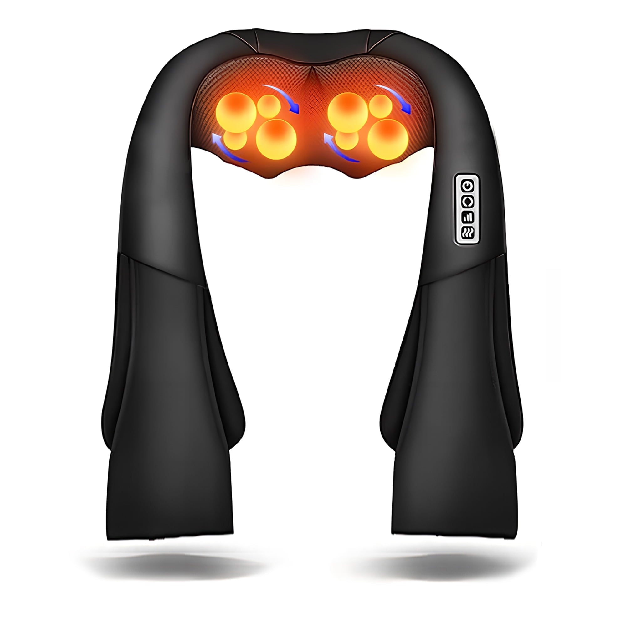Back and Neck Massager with Heat, Electric Deep Tissue Kneading Massage Pillow, Black