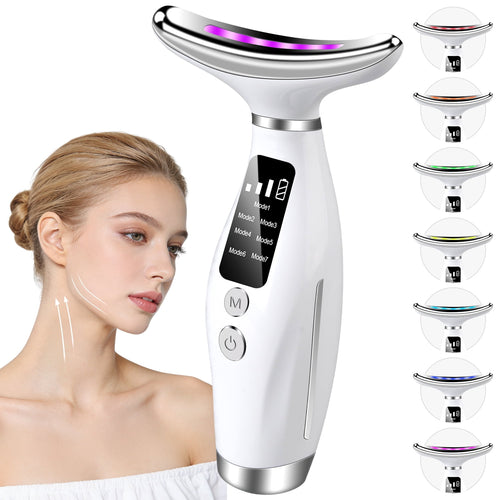 in 1 Light Therapy Galvanic Machines for Neck Face Beauty Device,3-Speed Microcurrent Vibrating&Thermals Neck Face Ma...
