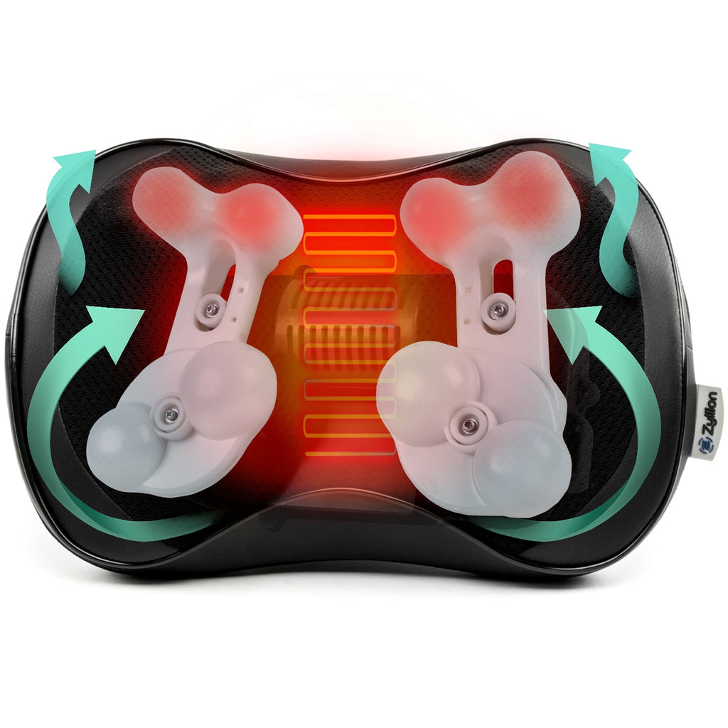 & Neck Massager 3D Kneading 8-Node Massage Pillow with Heat for Muscle Pain, Black