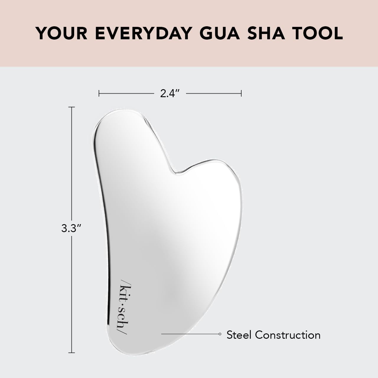 Stainless Steel Gua Sha Facial Tool, Face Massager, Massage Tools, Silver - Image 3