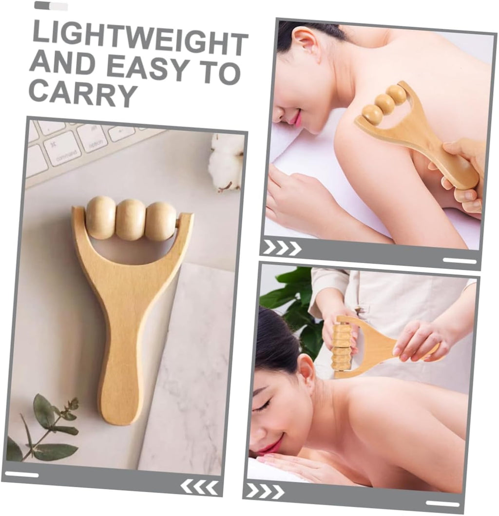 Wooden Massage Roller,Muscle Massager Roller,Manual Massage Tools,Portable Back Massage Roller,Hand Roller Massager S... - Image 4