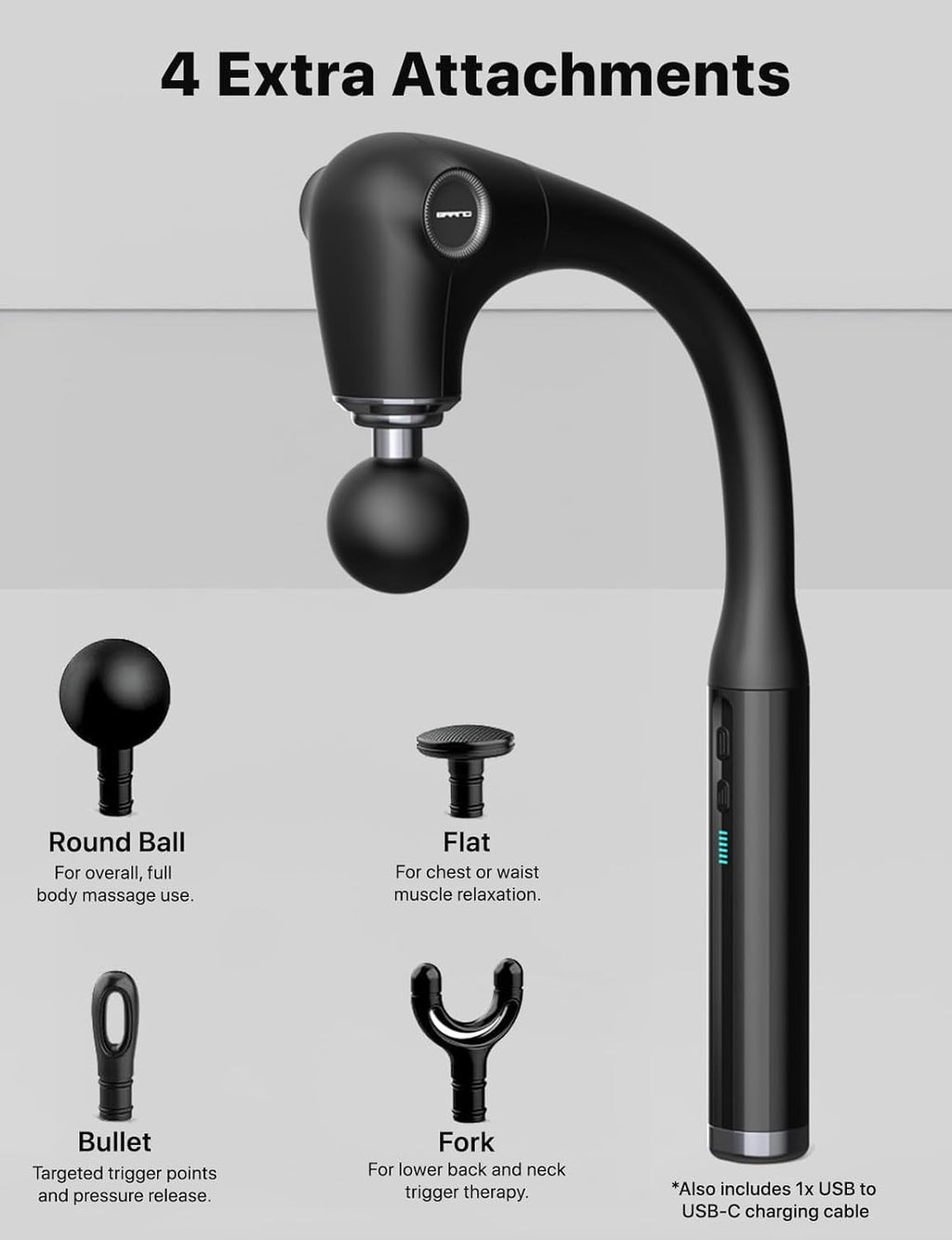 with Upgraded Extension Handle, Deep Tissue, Back r, Muscles/Neck/Shoulders/Legs r Portable for Pain Relief, with 4 H... - Image 5