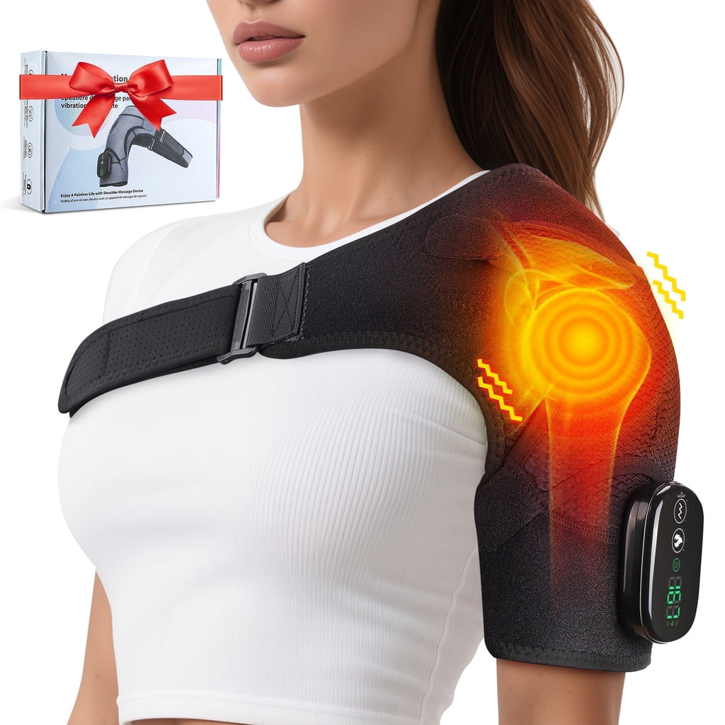 Cordless Heated Brace with Vibration and Heat for Rotator Cuff Relief, Adjustable Heated Massager, Gifts for Women Men - Image 4