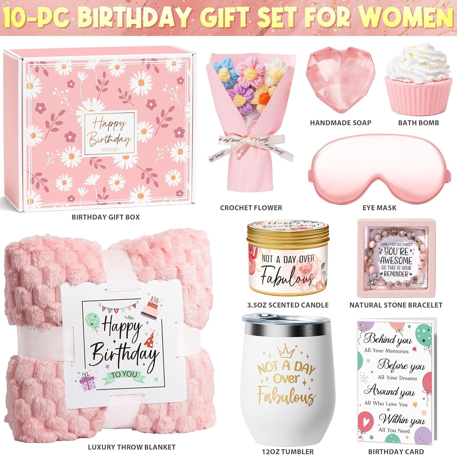 for Women Friendship, Unique Happy Basket for Mom Her Best Friend Sister Wife Girlfriend Coworker, Luxury Self Care B... - Image 2