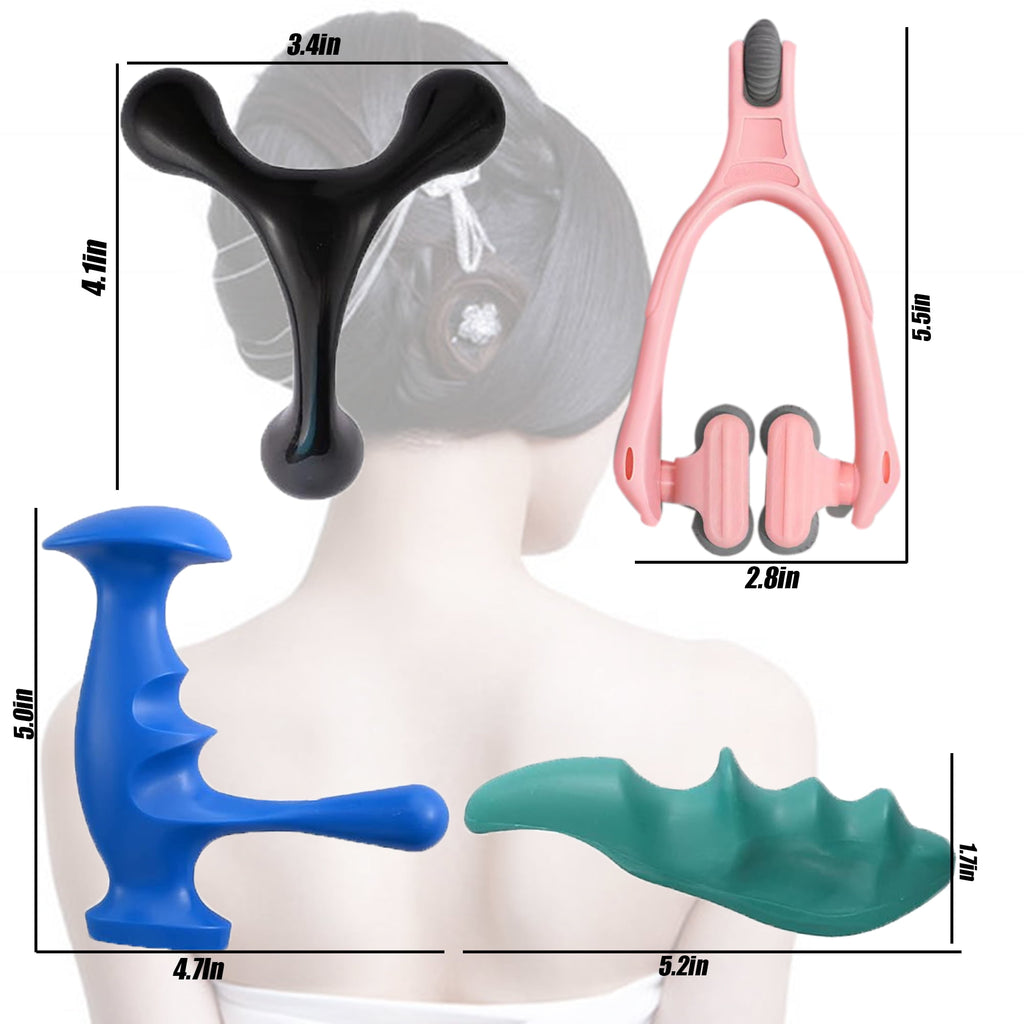 (4 Pack) Manual Trigger Point Massage Tool and Thumb Saver for Full Body Deep Tissue Massage, with 3-Legged Massage K... - Image 2
