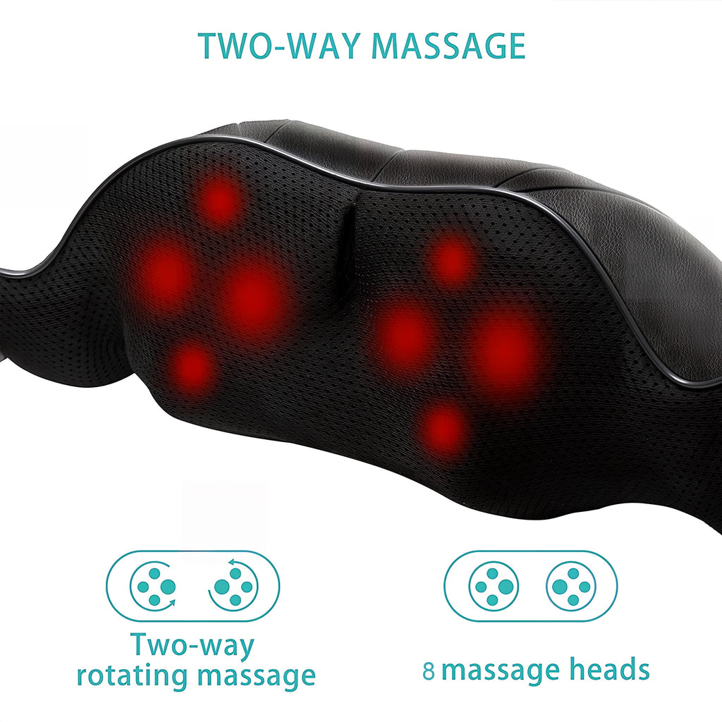 Back and Neck Massager with Heat, Electric Deep Tissue Kneading Massage Pillow, Black - Image 6