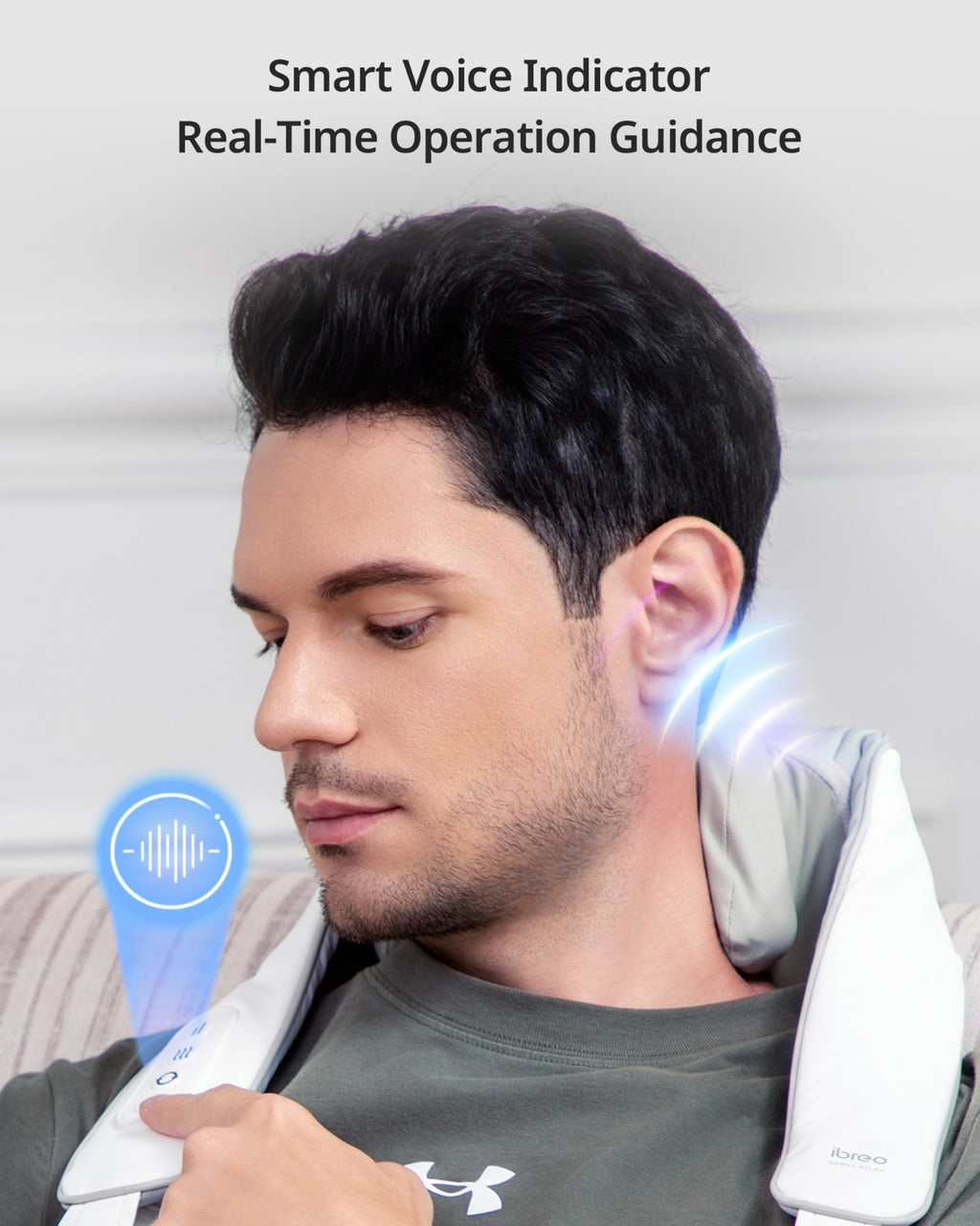 Deep Tissue Kneading Neck & Shoulder Shiatsu Massager w/ Heat & Smart Memory, Gray - Image 4