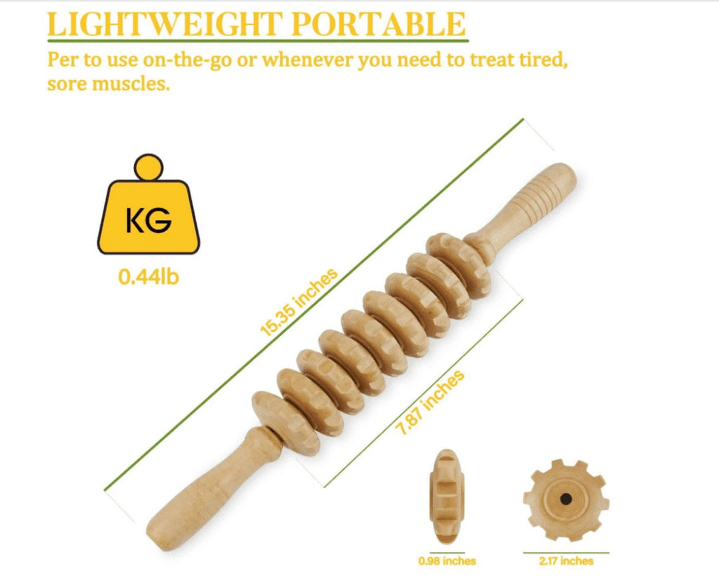 Wooden Massage Stick Roller for Fascia, Cellulite, Muscle & Abdomen, Wood Manual Self Therapy Massage Tools,Body Ther... - Image 2