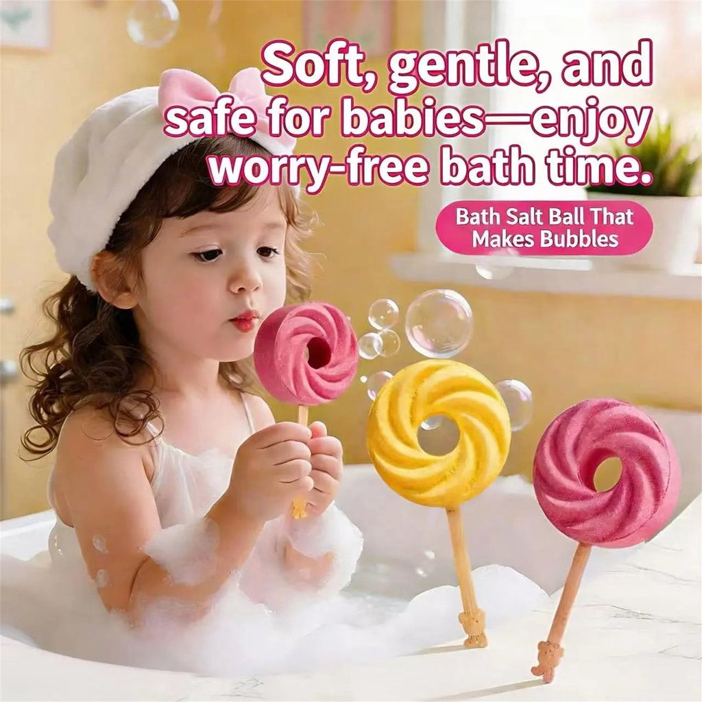Bath Bomb With Wooden Stick Mild Fruity Formula Rich Foam For Home Spa Relaxation And Gifting - Image 3