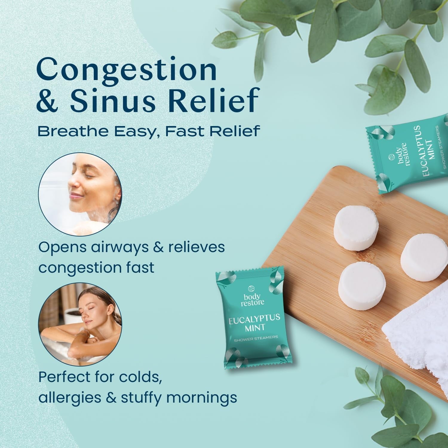 3 Count Shower Steamers for Aromatherapy, Essential Oils, Eucalyptus - Image 3