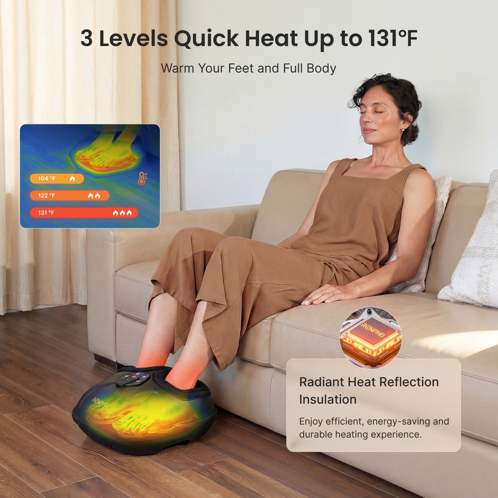 with Heat, Shiatsu Machine for Neuropathy Pain and 10 Air Compression, Eligible Products, Mothers Day Gifts for Mom W... - Image 3