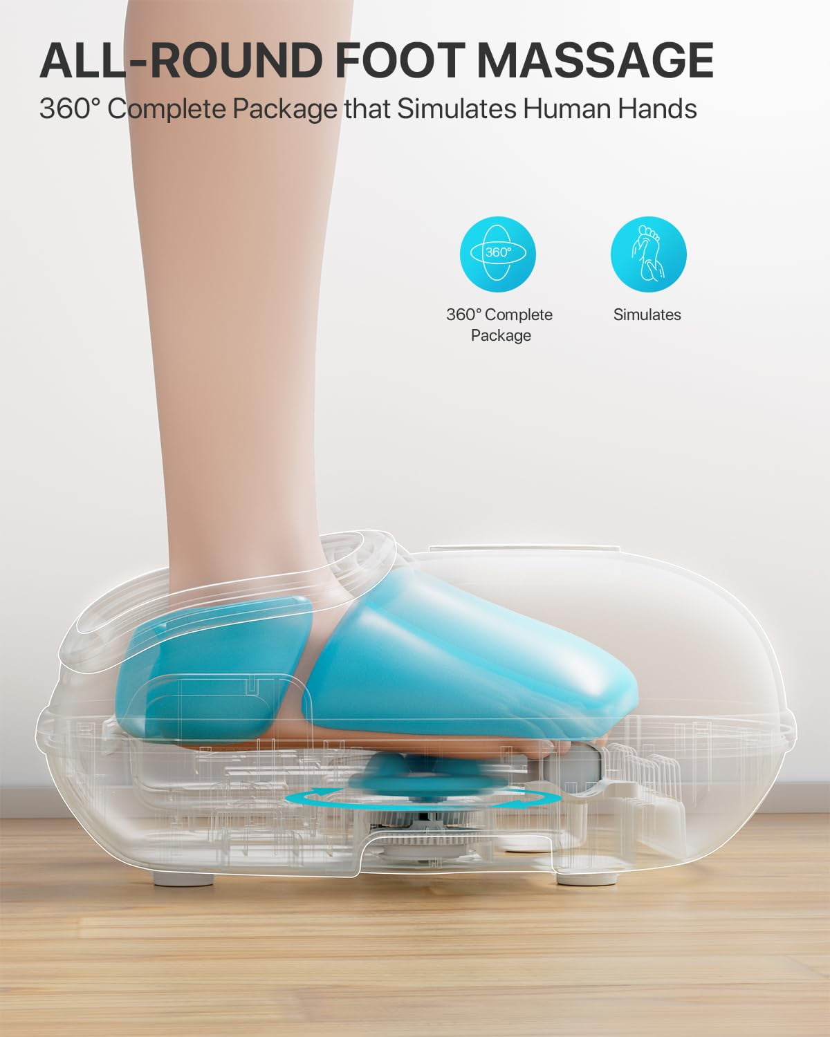 Machine with Heat, Air Compression, Deep Kneading Shiatsu for Tired Blood Circulation, up to Size 12, Relax for Home ... - Image 5