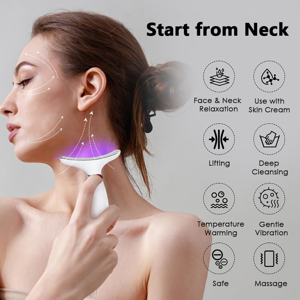 and Neck Massager for Face, Neck - 7- in -1 Beauty Massager for Skin Lifting & Firming, Wrinkle & Dark Circle Reducer... - Image 2