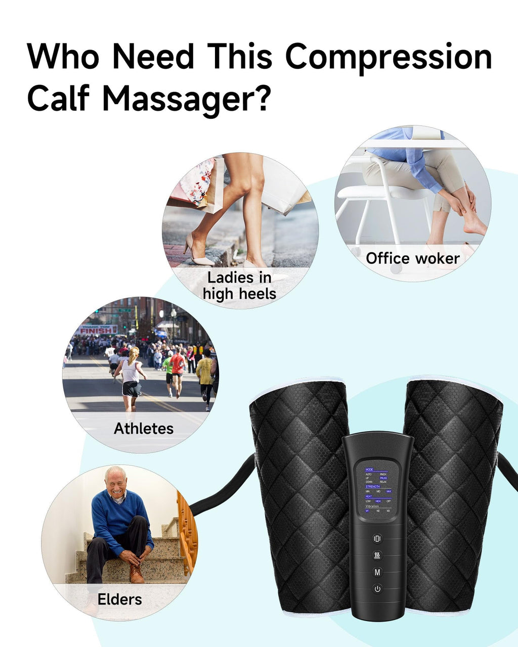 for Circulation, Arm Calf Air Compression with 6 Modes, 2 Heating Levels, 3 Intensities and Auto-off - Image 5