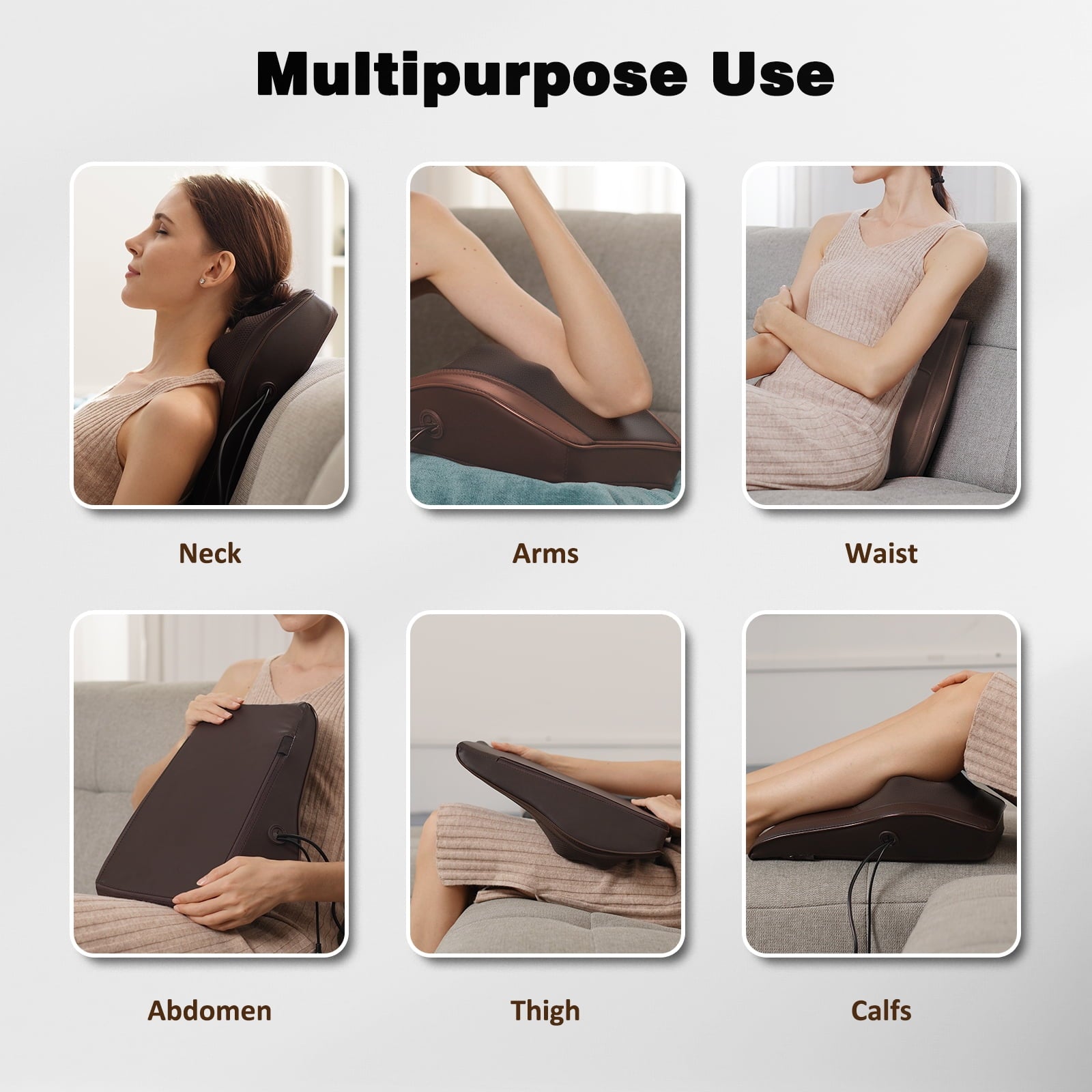 & Back Massager with Heat — Shiatsu Deep-Kneading Massage Pillow, Black — Gift for Women & Men - Image 3