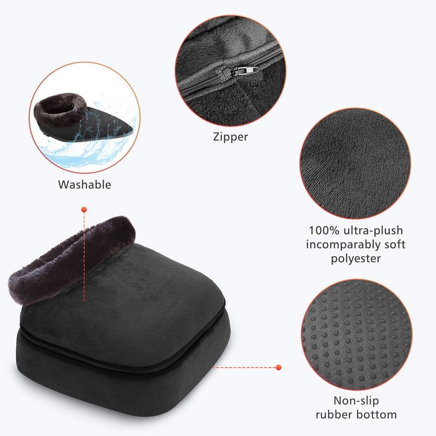 Massager with Heat Feet Warmer Massage Machine Electric Heating Pad for Back, Gift For Women Men - Image 4