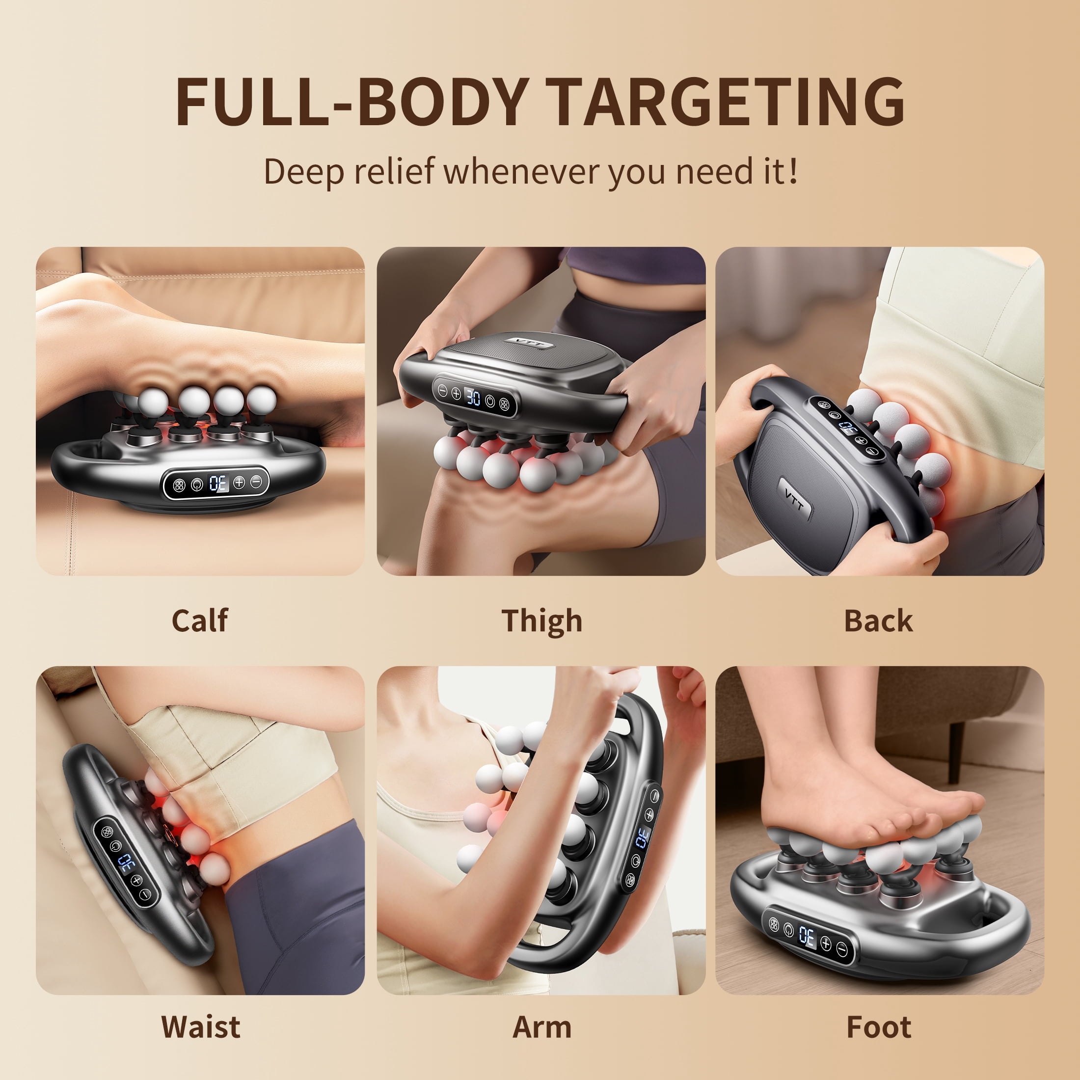 16 Massage Gun Pro, Deep Tissue Percussion Massager for Neck, Shoulder, Arm, Back, Waist, Hip, Leg and Foot, Body Mus... - Image 5
