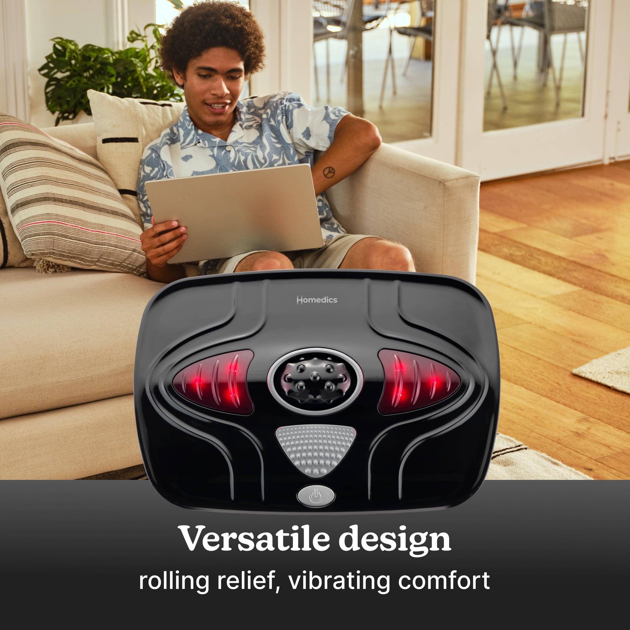 vibration foot massager with soothing heat, Black - Image 4