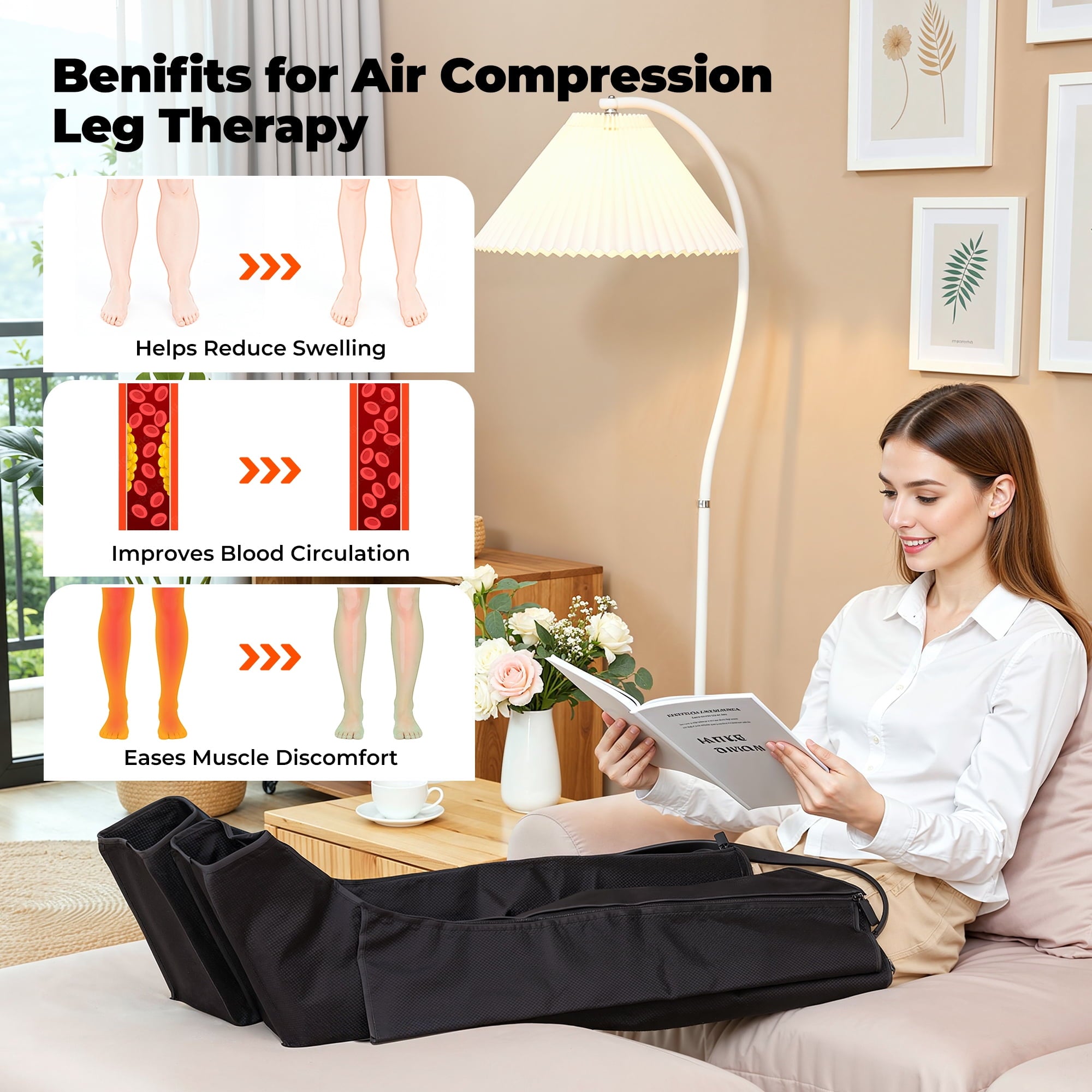 Leg Massager, Full Leg Recovery System Massager Boots for Muscles Relief and Blood Circulation, Gift for Mom Dad - Image 6