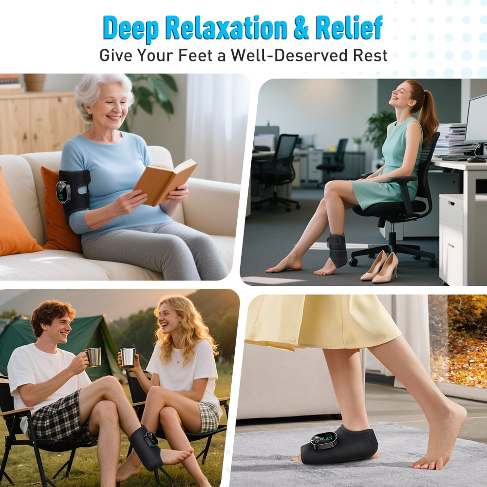 Heating Pads with Massage ,Foot , Wrap Warmer- 6 Levels Heat & 3 Vibration,Adjustable Timer, Black - Image 6