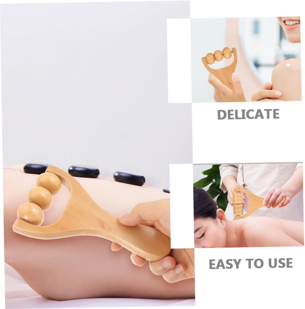 Wooden Massage Roller,Muscle Massager Roller,Manual Massage Tools,Portable Back Massage Roller,Hand Roller Massager S... - Image 3