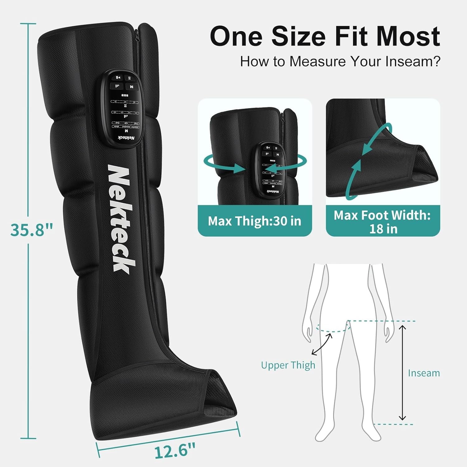 Recovery System, Cordless Air Compression Massage, Rechargeable Portable Full Boots for Circulation and Pain Relief- ... - Image 4