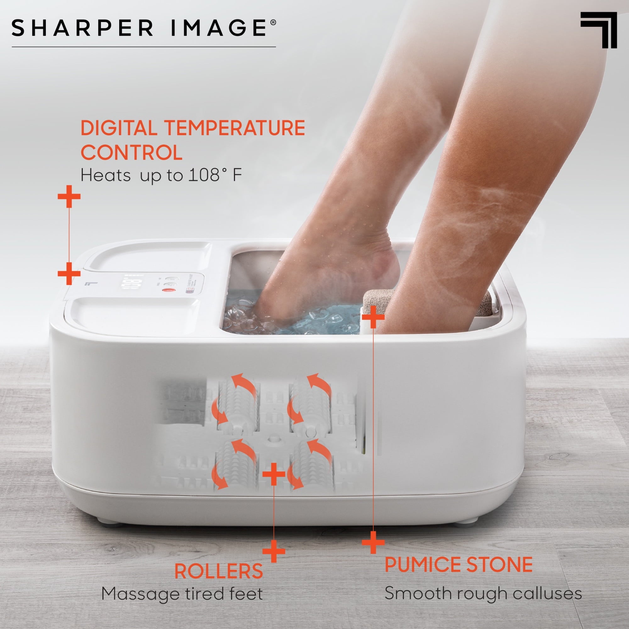 Heated Foot Bath Massager, LED Display, Soothe & Rejuvenate, White - Image 3