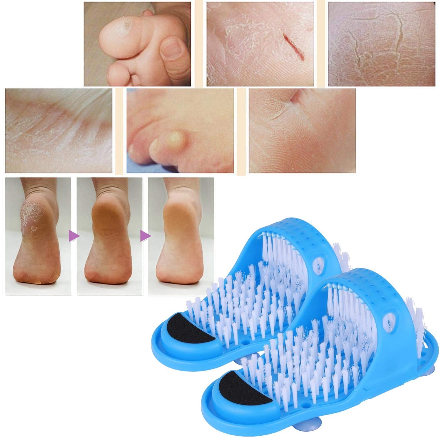 Magic Foot Scrubber, Exfoliating Easy Cleaning Brush, Foot Shower Spa Massager Slippers for Unisex Adults - Image 6