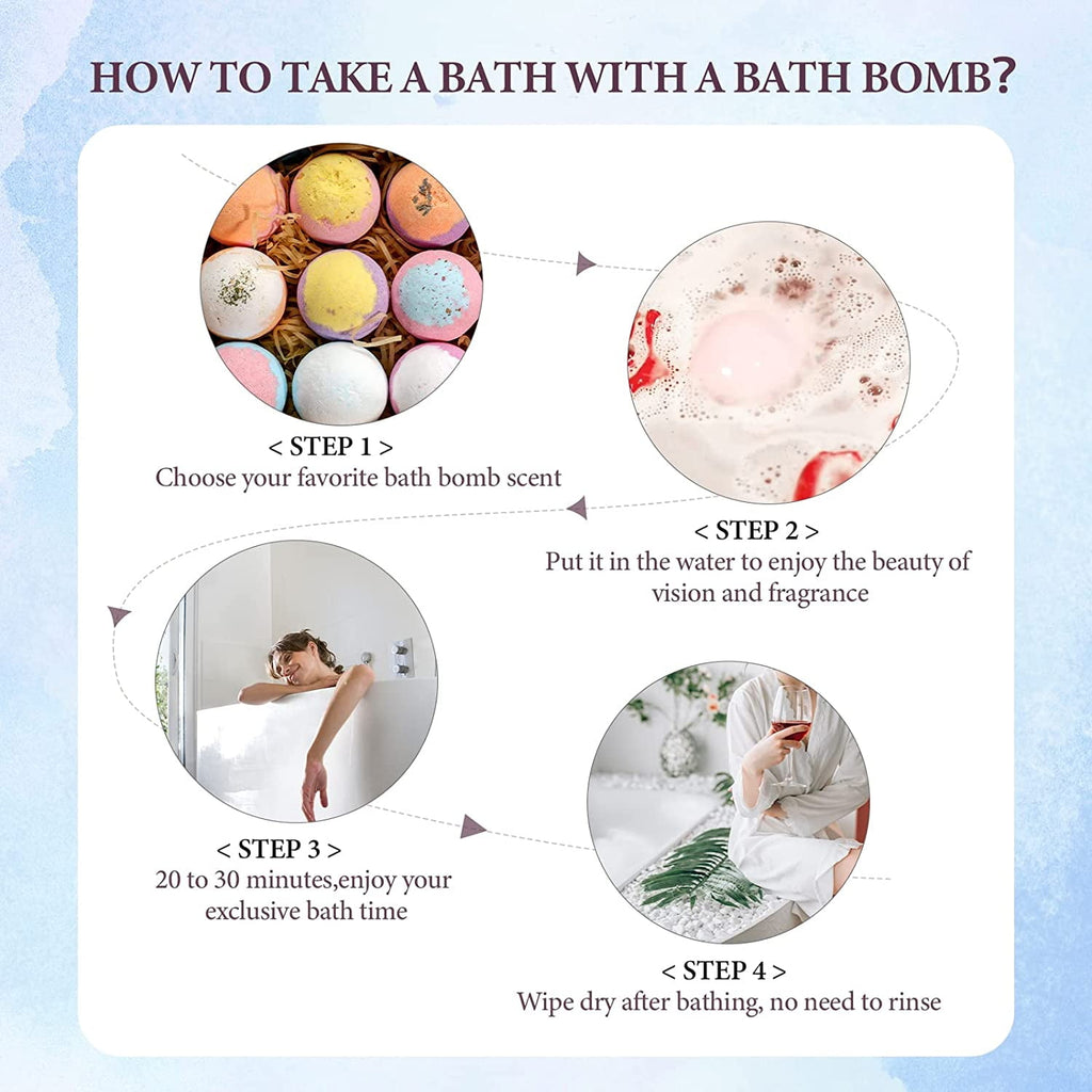 Bath Bombs Gift Set Bubble Bath Kit with 6 Relaxing Scent for Unisex,12 Pcs - Image 6