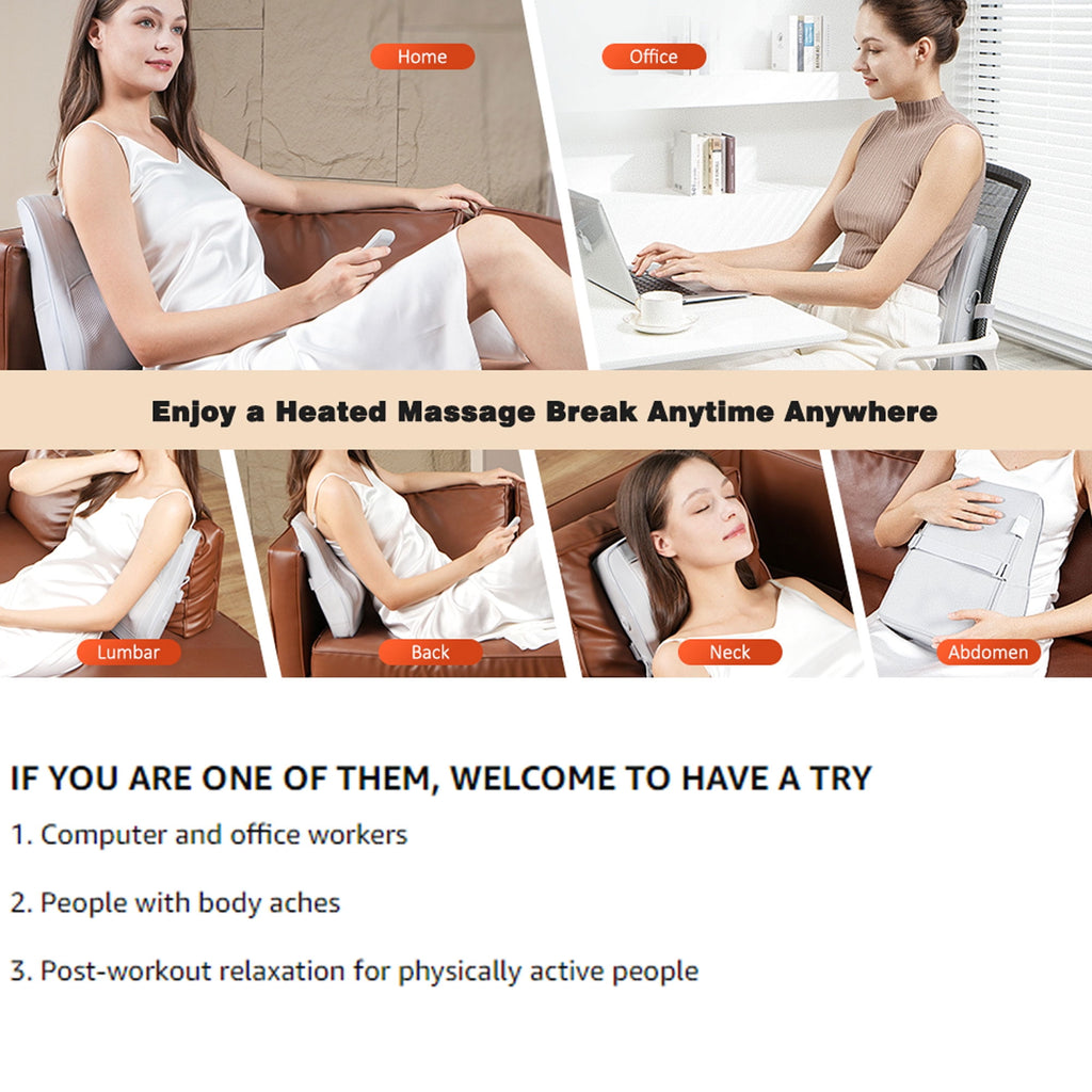 & Back Massager with Heat 3D Deep-Kneading Shiatsu Pillow, Gray Gift for Mom & Dad - Image 5