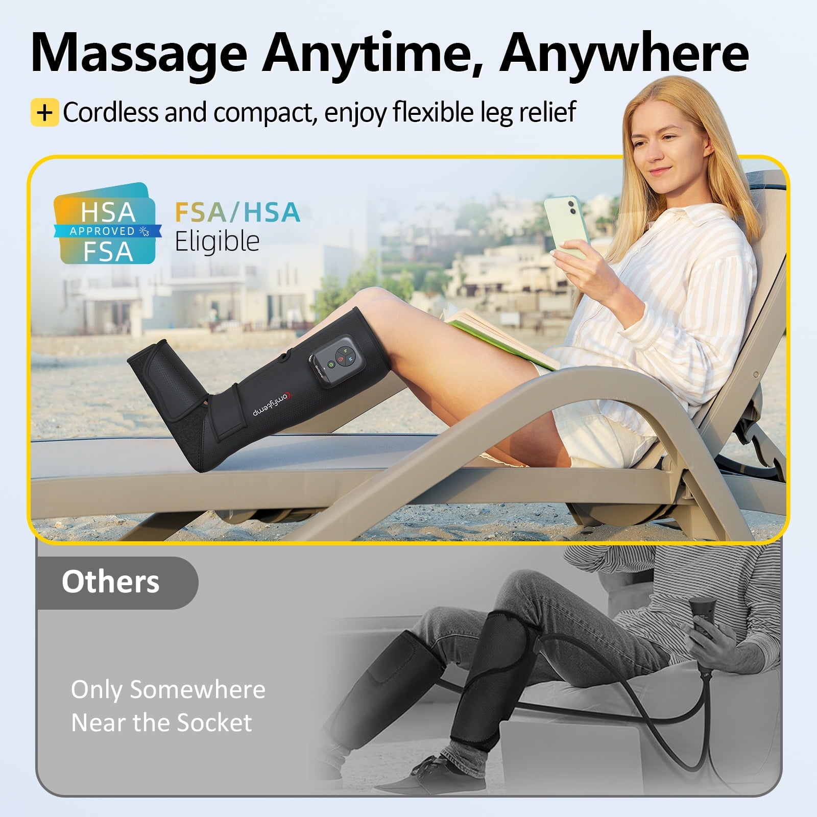 for Circulation,Portable and Foot Compression with 5 Intensities 3 Modes, One Size - Image 2
