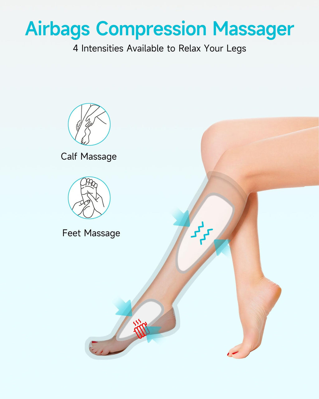 Boots Massager for Circulation and Pain Relief, Air Foot and Calf Massager with Heat - Image 3