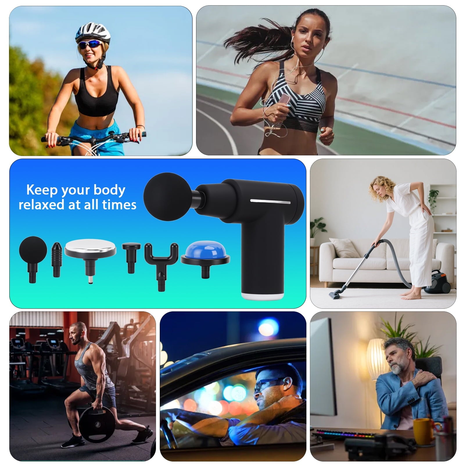 with Heat and Cool, Neck and Back Percussion Deep Tissue r with 6 Heads, Soreness Relief for Adults, Athletes - Image 6