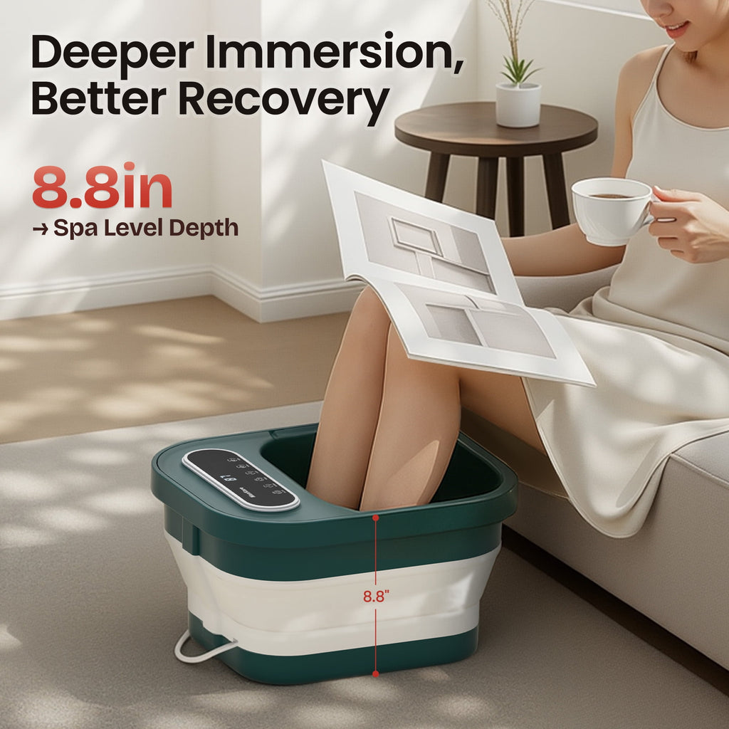Spa with Massager and Heat Bubbles Vibration 3 in 1, Spa Bath, Green - Image 4