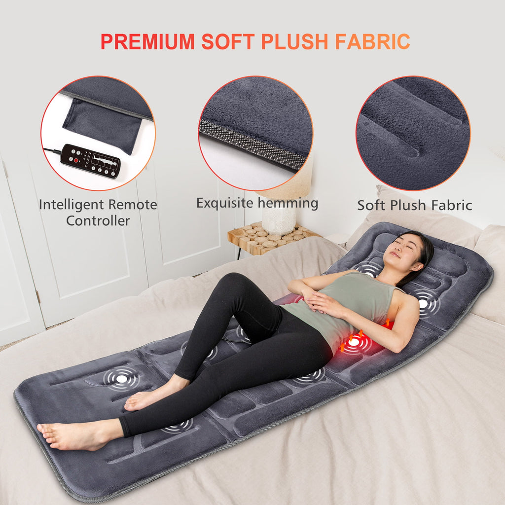 Back Massager with Heating, 10 Soothing Vibration Back Massage Pad for Pain Relief, Massage Mat,Gifts - Image 4