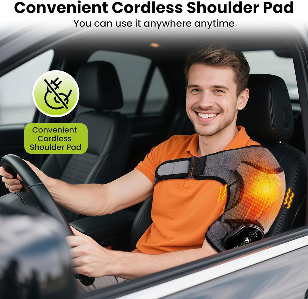 Heated Wrap with Vibration, Electric Heating Pads Heated Braces with 3 Heating Setting, Left Right Massage for Men Women - Image 2