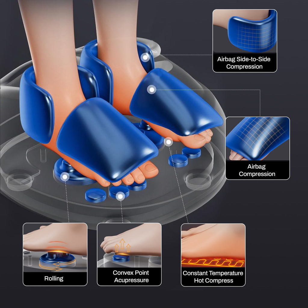 Machine with Heat & 5 Deep-Kneading Modes, 5 Massage Levels & Timer, Remote Control Deep Kneading Machine for Plantar... - Image 6