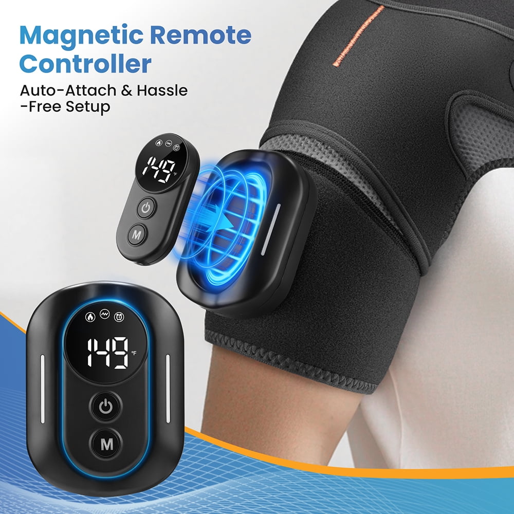 Massager, Heating Pad, Shouder Massage Brace with 5 Heating & Vibration, 3 Timing, 2 Extend Straps, Detachable Remote... - Image 4