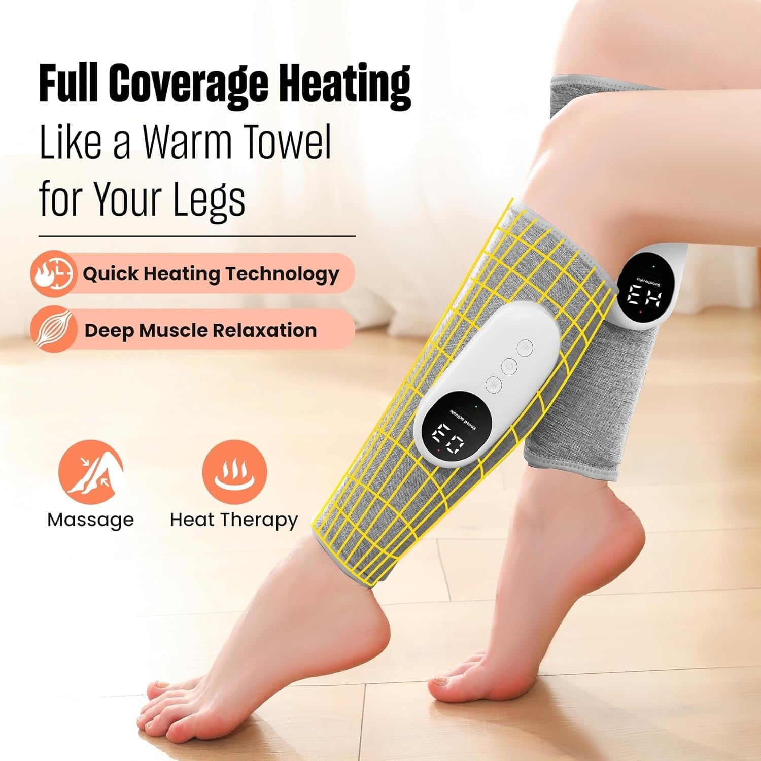 massager, calf circulation massager, 3 intensities and 3 modes, easy to use, suitable for relaxing feet, calves, thig... - Image 3