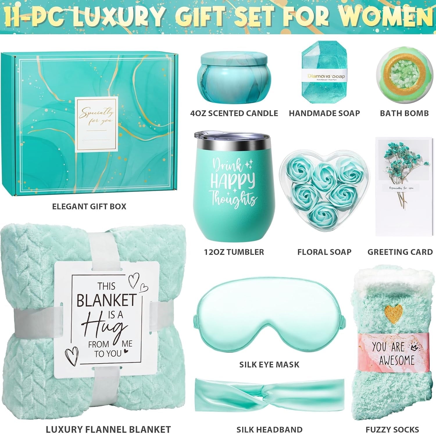 for Women Self Care Get Well Soon , Ocean Relaxing Spa Basket Care Package w/ Luxury Flannel Blanket, Unique Mothers ... - Image 2