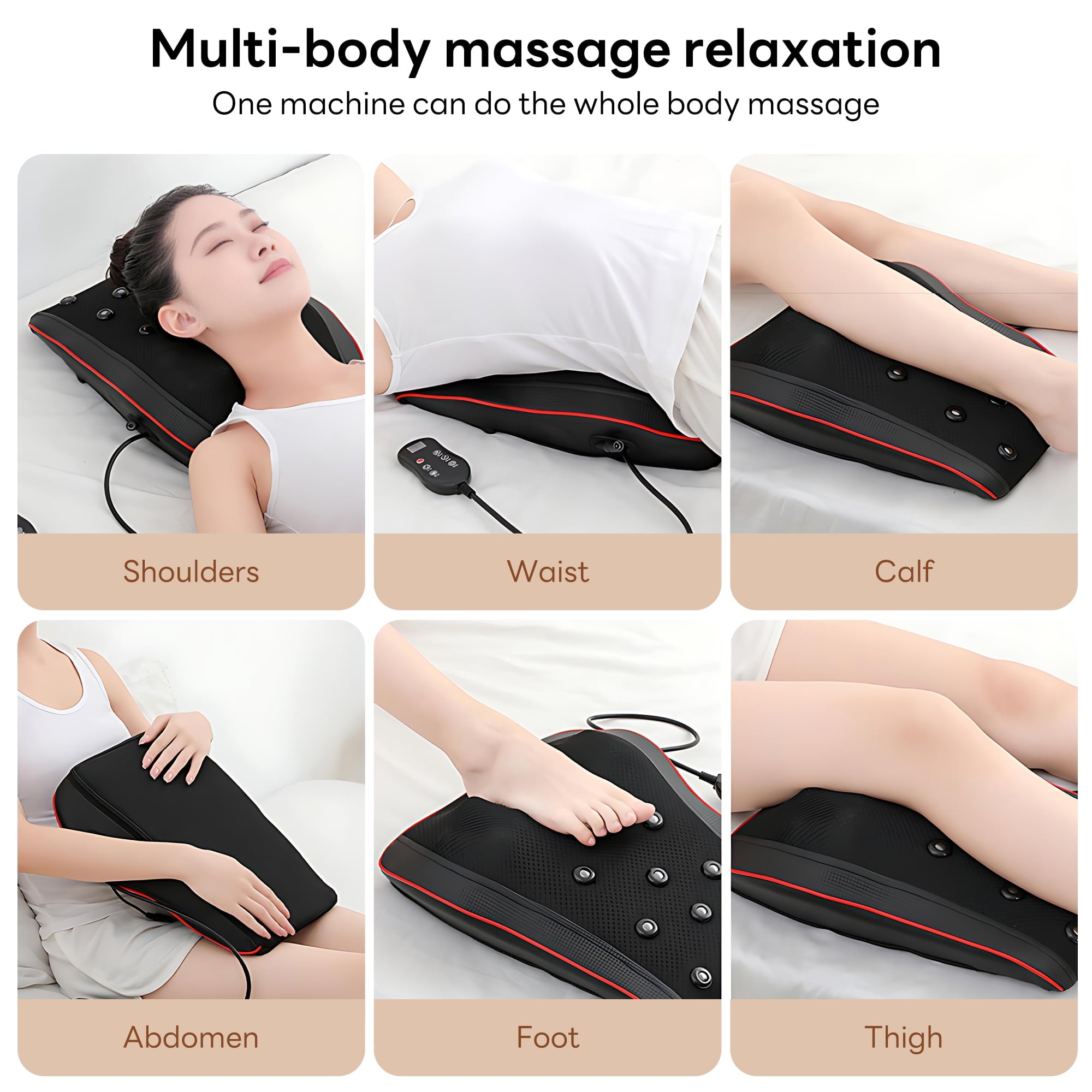 and Back Massager with Heat & Vibration, 20-Node 3D Shiatsu Kneading Massage Pillow with Remote for Full-Body Use Hom... - Image 5