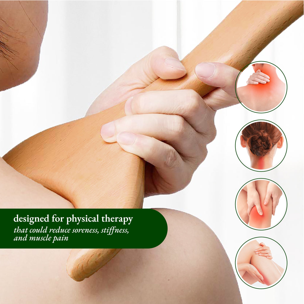Wood Gua Sha Shoulder Massager Legs, Neck, Arms, Lower Back - Image 2